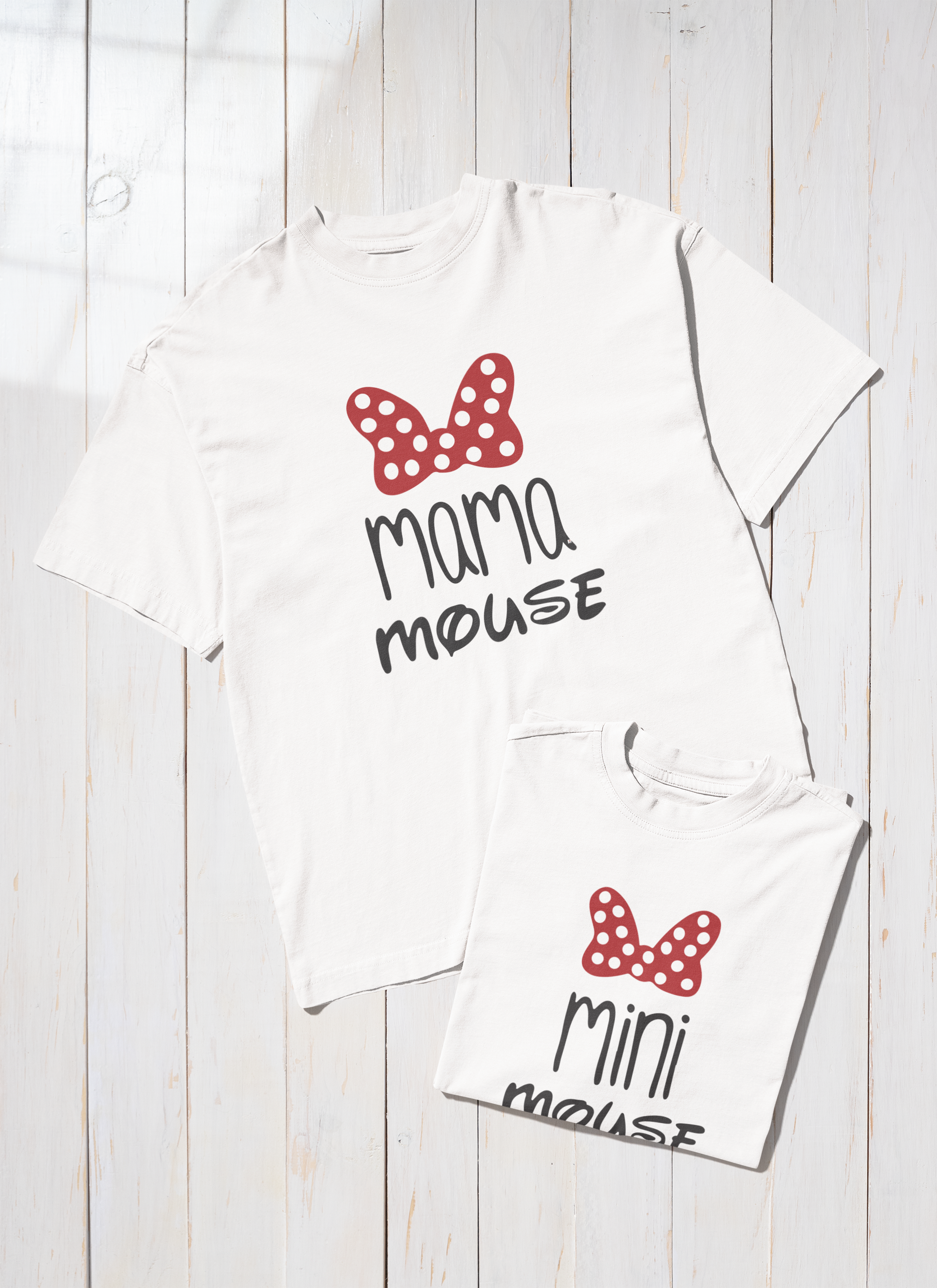Polera Madre e Hija Mamá Mouse & Mini Mouse