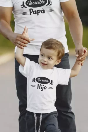 Poleras para padres e hijos Increíble negro