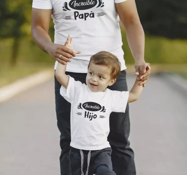 Poleras para padres e hijos Increíble negro