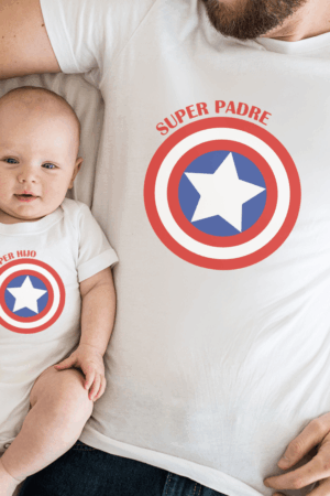 Polera padre e hijo "Super padre - Super Hijo"