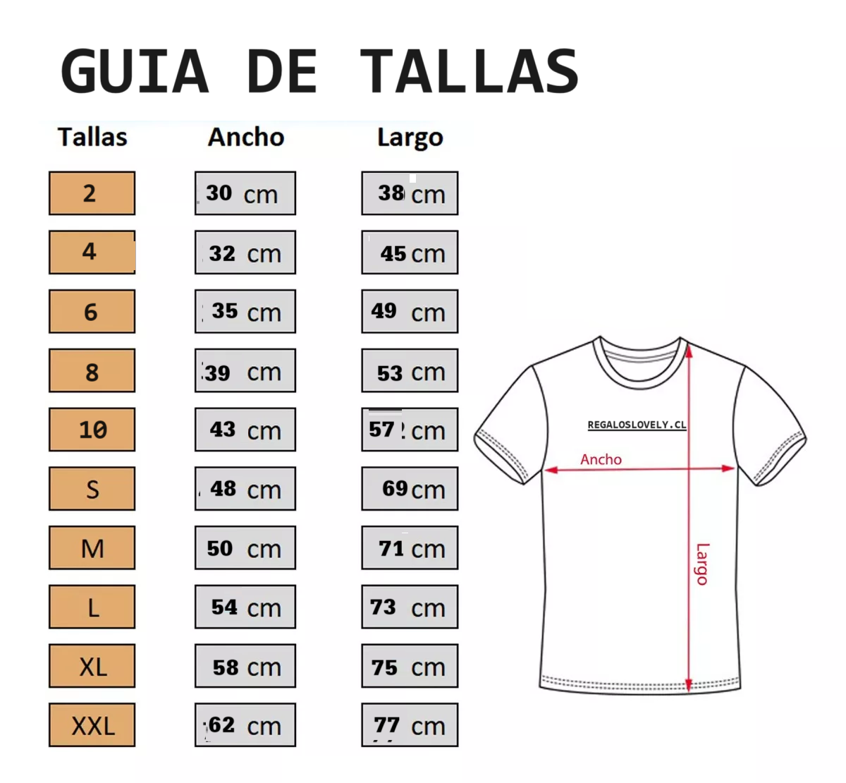 poleras tallas