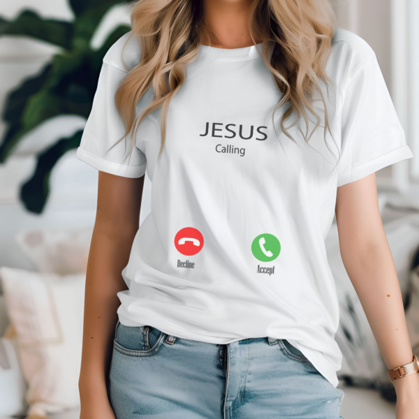 Poleras Cristianas "Jesús esta llamando" - Imagen 2