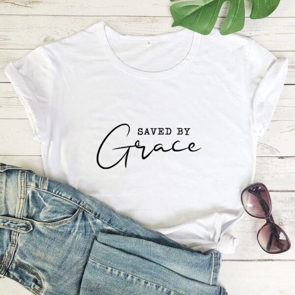 Polera cristiana Saved By Grace - Imagen 2