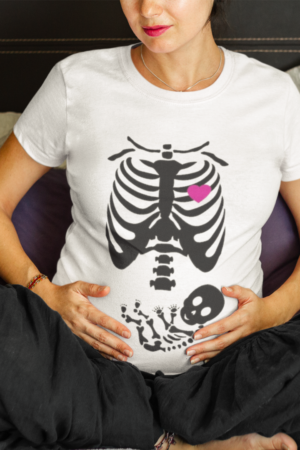Polera para embarazadas «esqueleto sexo niño»