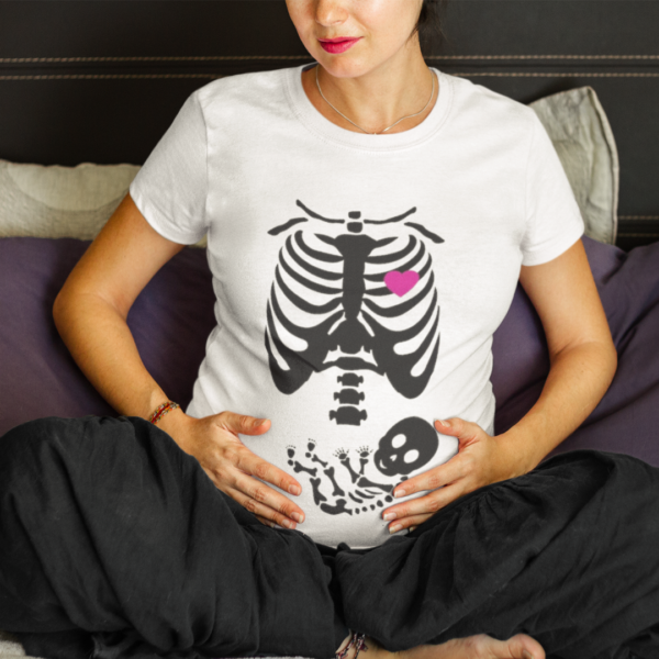 Polera para embarazadas «esqueleto sexo niño»