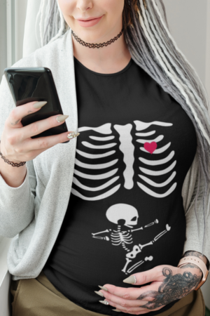 Polera calavera para embarazadas