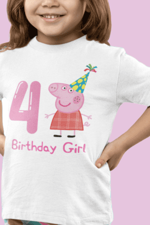 Polera de Peppa Pig Birthday Girl con Numero