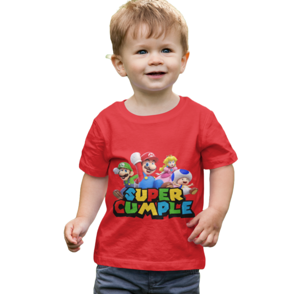 Polera de Mario Bros 3D Super Cumple