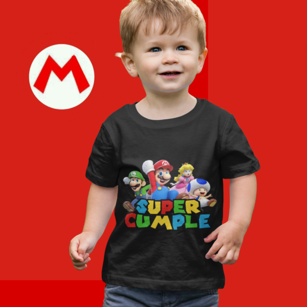 Polera de Mario Bros 3D Super Cumple