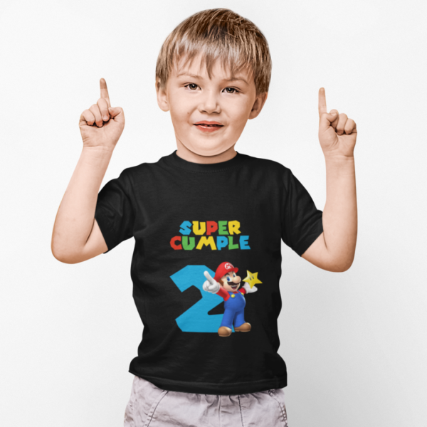 Polera de Mario Bros Super Cumple con numero - Imagen 11