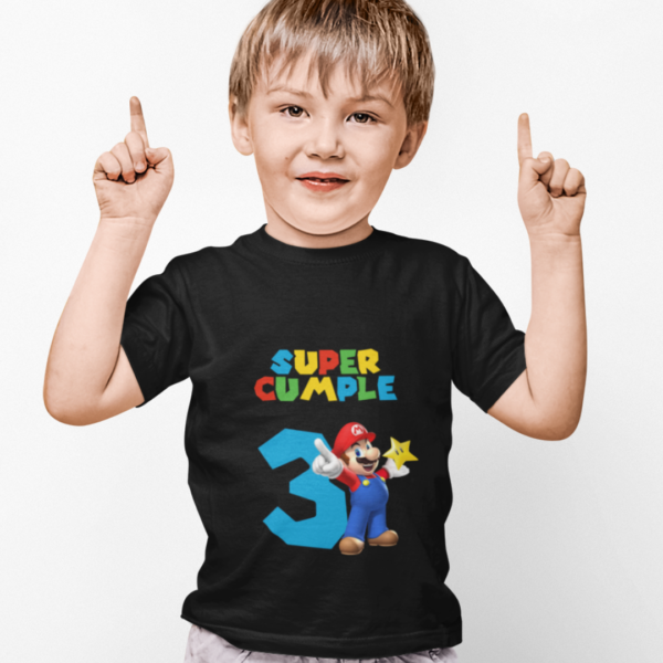 Polera de Mario Bros Super Cumple con numero - Imagen 12