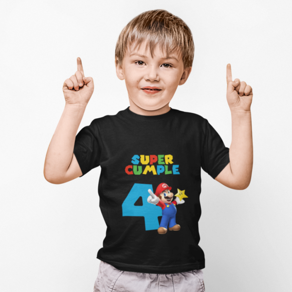 Polera de Mario Bros Super Cumple con numero - Imagen 13