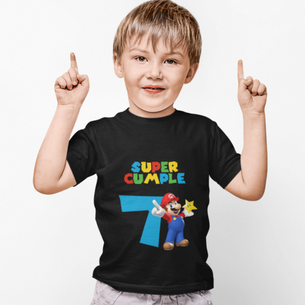 Polera de Mario Bros Super Cumple con numero - Imagen 16