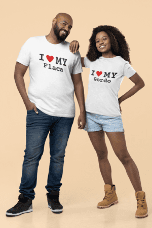 Polera para Parejas "I Love my Gordo, Flaca"