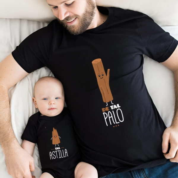 Poleras Para Papá e hij@ de tal palo tal astilla - Imagen 2