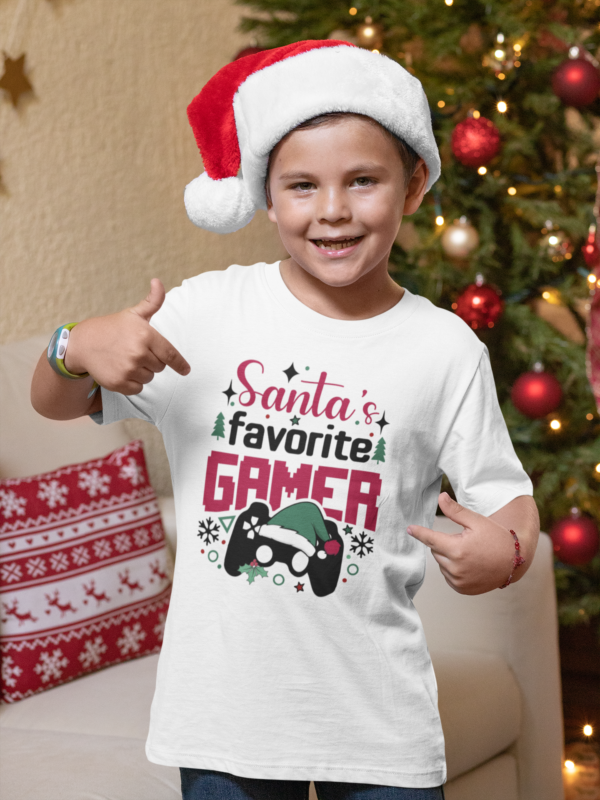 Polera para Navidad Santa's Favorite Gamer