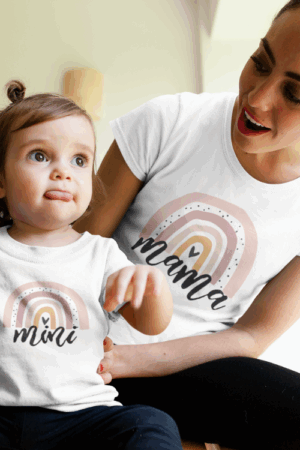 Regalo para mamá, Polera arcoiris mamá-mini