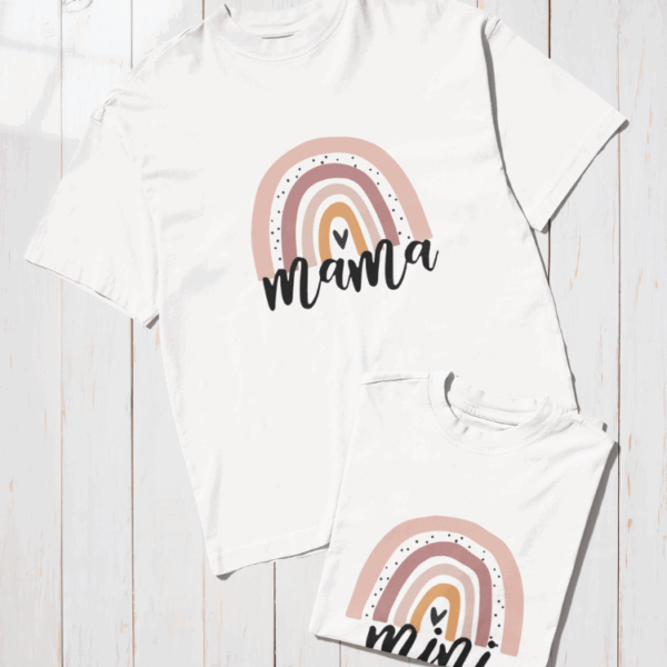 Regalo para mamá, Poleras arcoiris mamá-mini