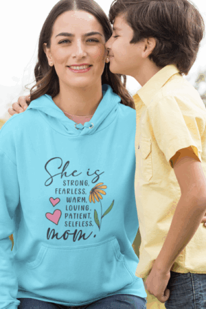 Regalo para mamá Polerón Mamá es fuerte, sin miedo, amorosa